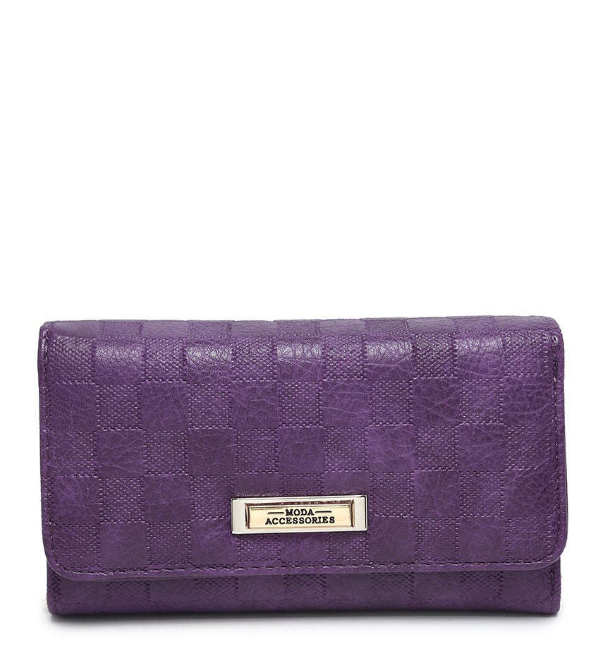 Purple Checkerboard Pattern Purse