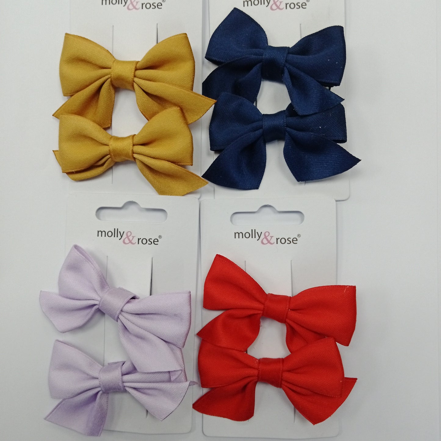 2 Satin Fabric Bow Clips