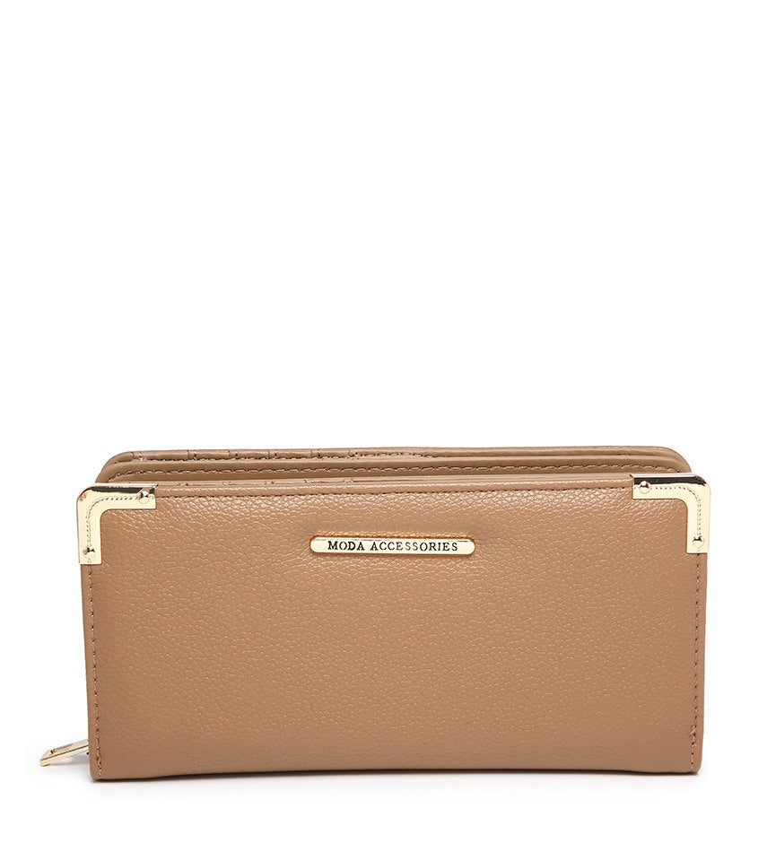 Ladies Purse with Gold Detailing in Brown