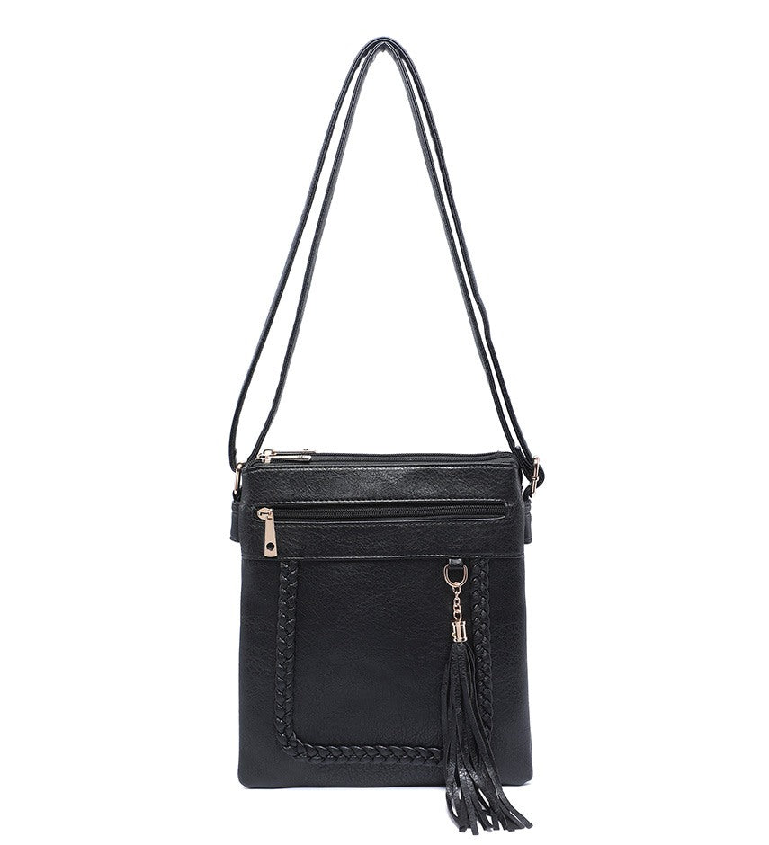 Ladies Crossbody Bag Plait Detail (A34793-W)