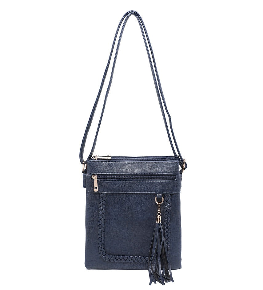 Ladies Crossbody Bag Plait Detail (A34793-W)