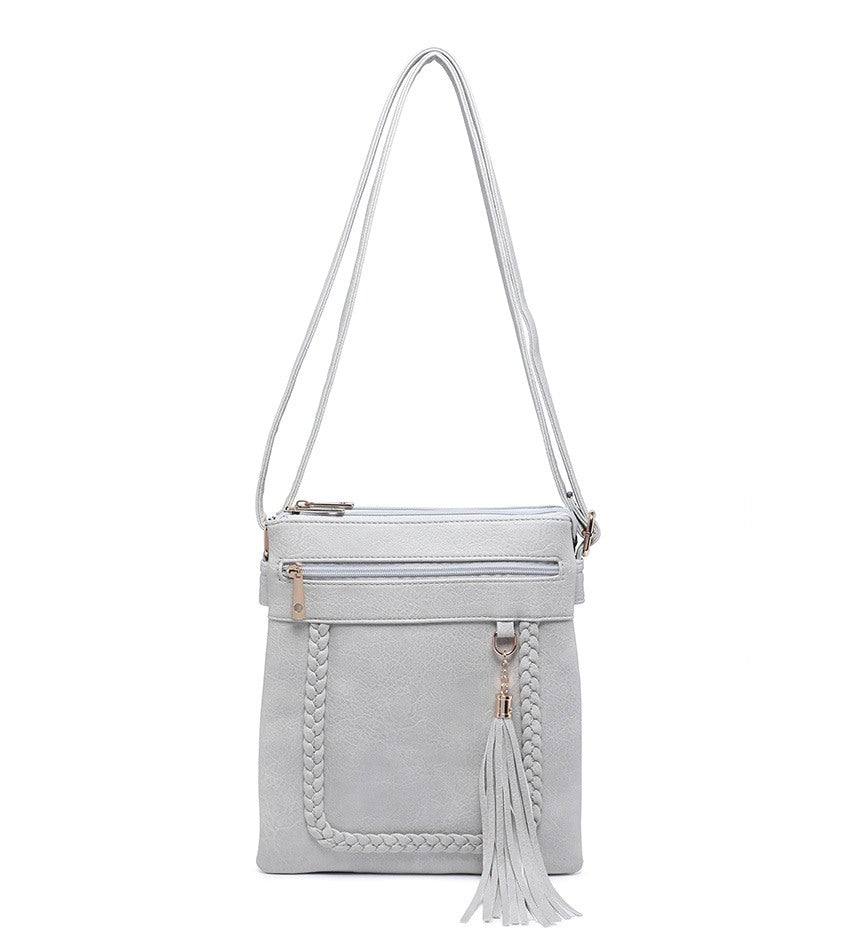 Ladies Crossbody Bag Plait Detail (A34793-W)
