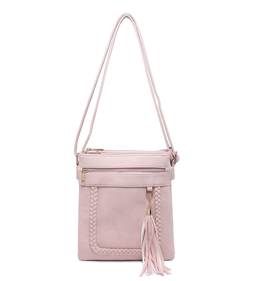 Ladies Crossbody Bag Plait Detail (A34793-W)