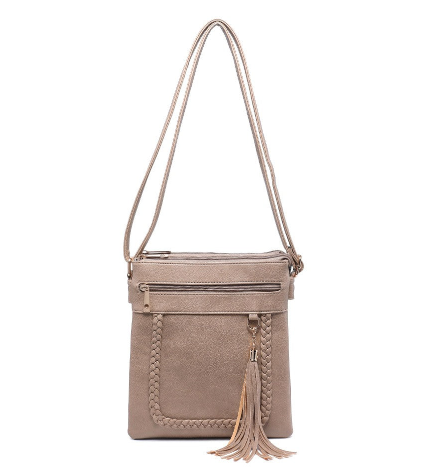 Ladies Crossbody Bag Plait Detail (A34793-W)