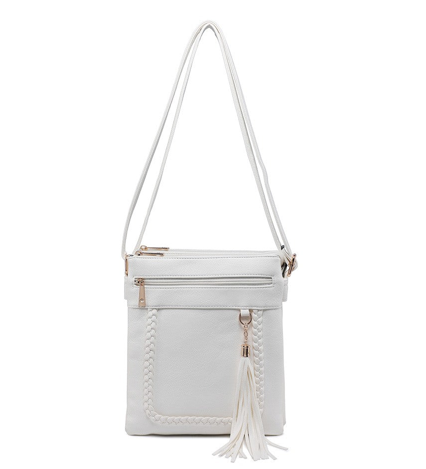 Ladies Crossbody Bag Plait Detail (A34793-W)