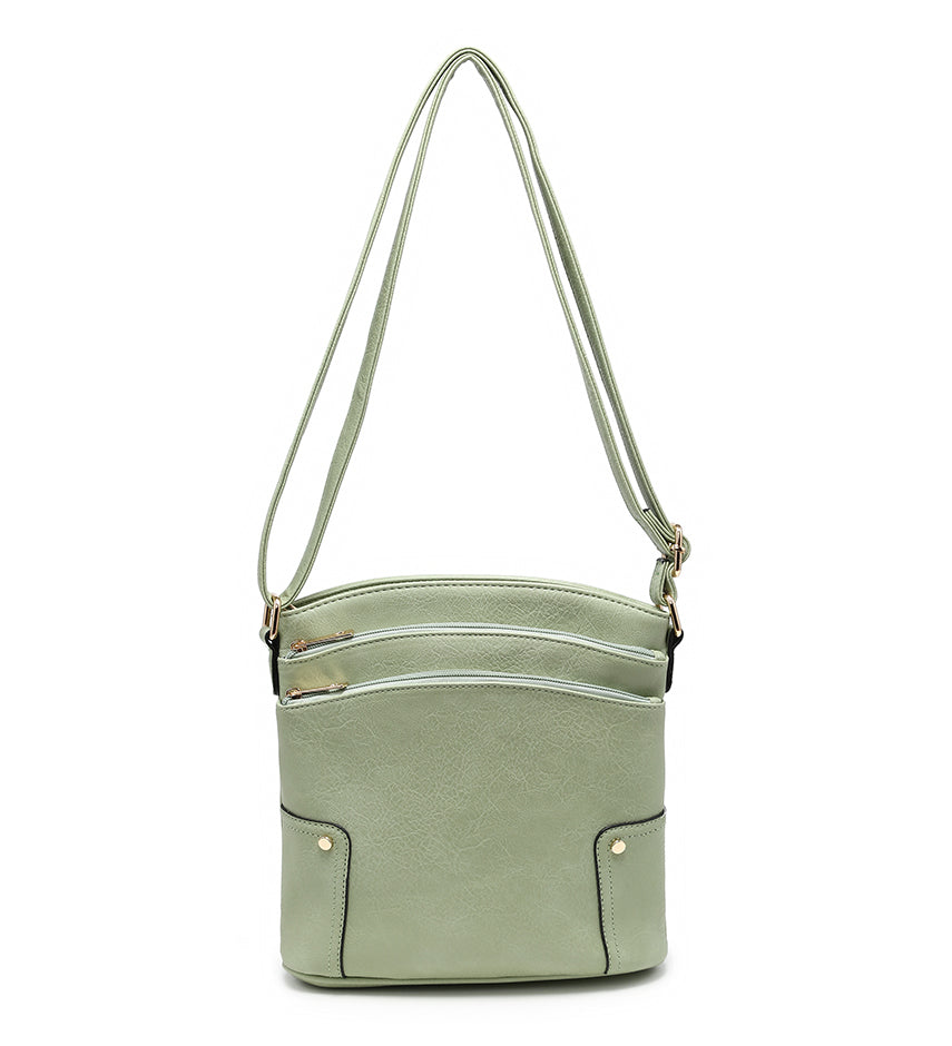 Ladies Small 3-Compartment Handbag in Green