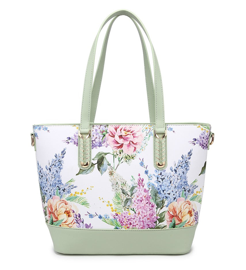 Green Floral Handbag