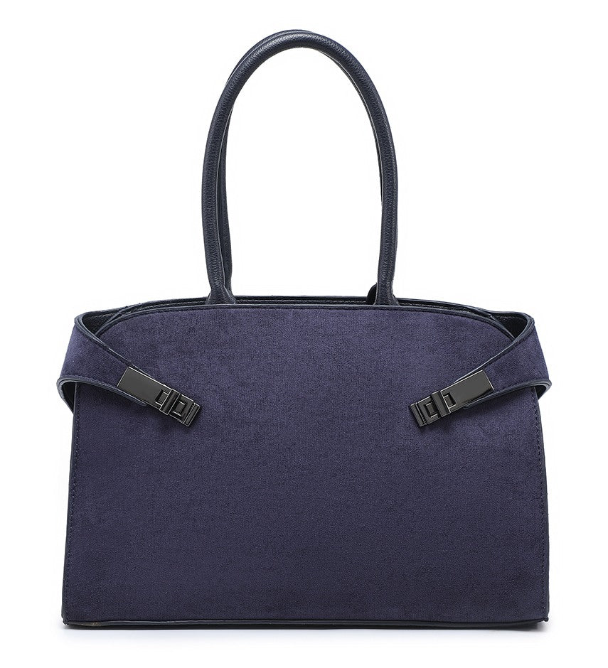 Blue Suede Ladies Handbag