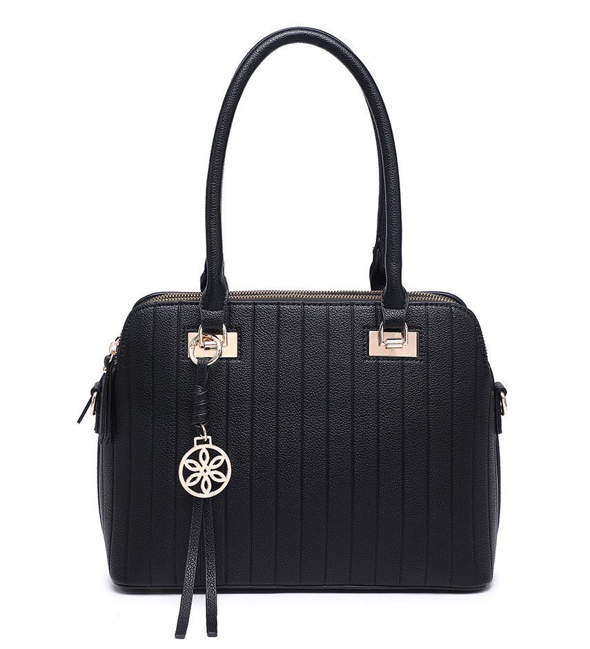 Black Moda Handbag with Gold Detailing