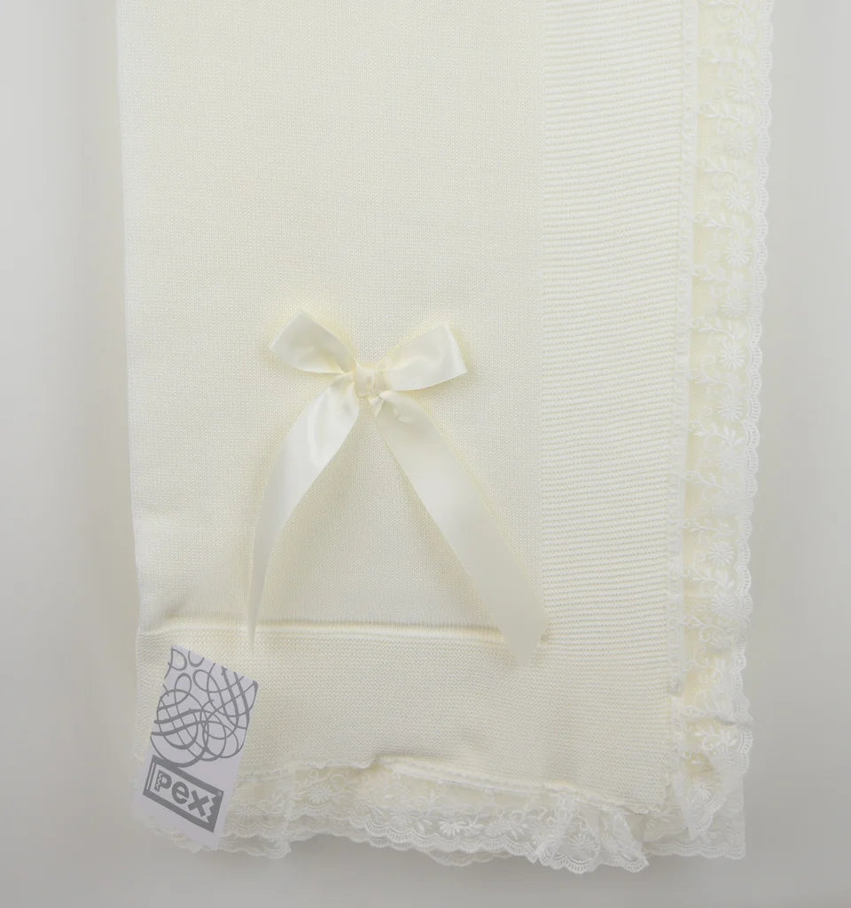 White Lara christening Shawl