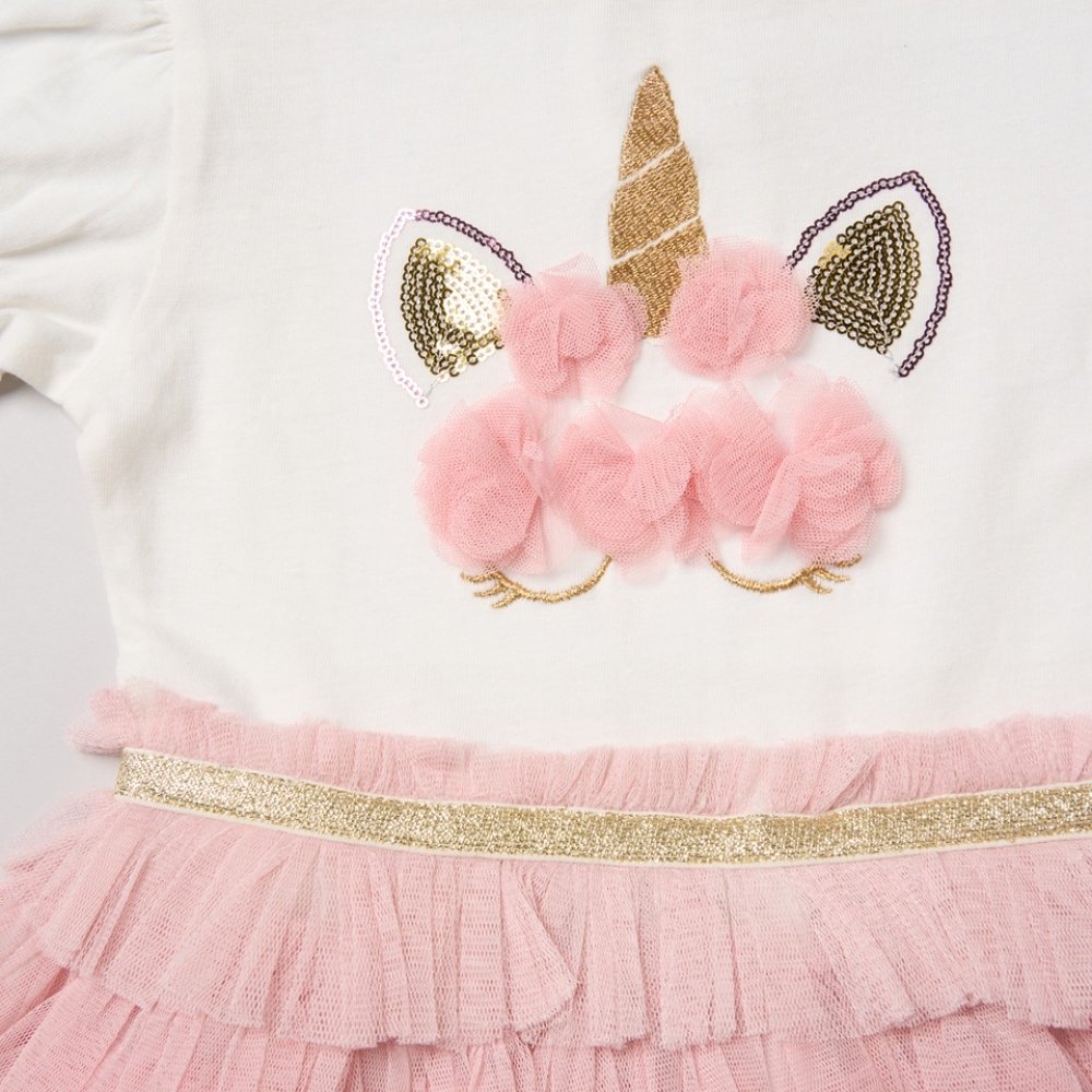 Girls Sequin Embroidery Unicorn Tutu Dress