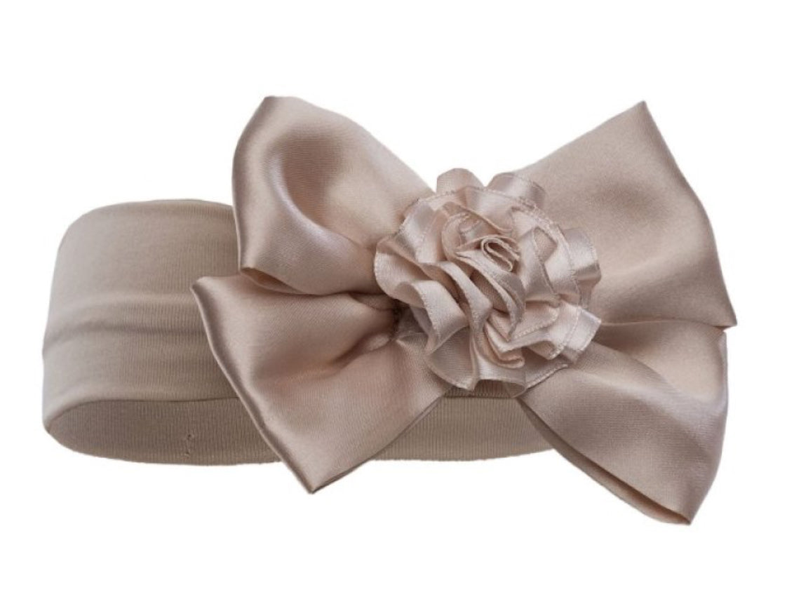 Coffee Headband with Bow and Flower