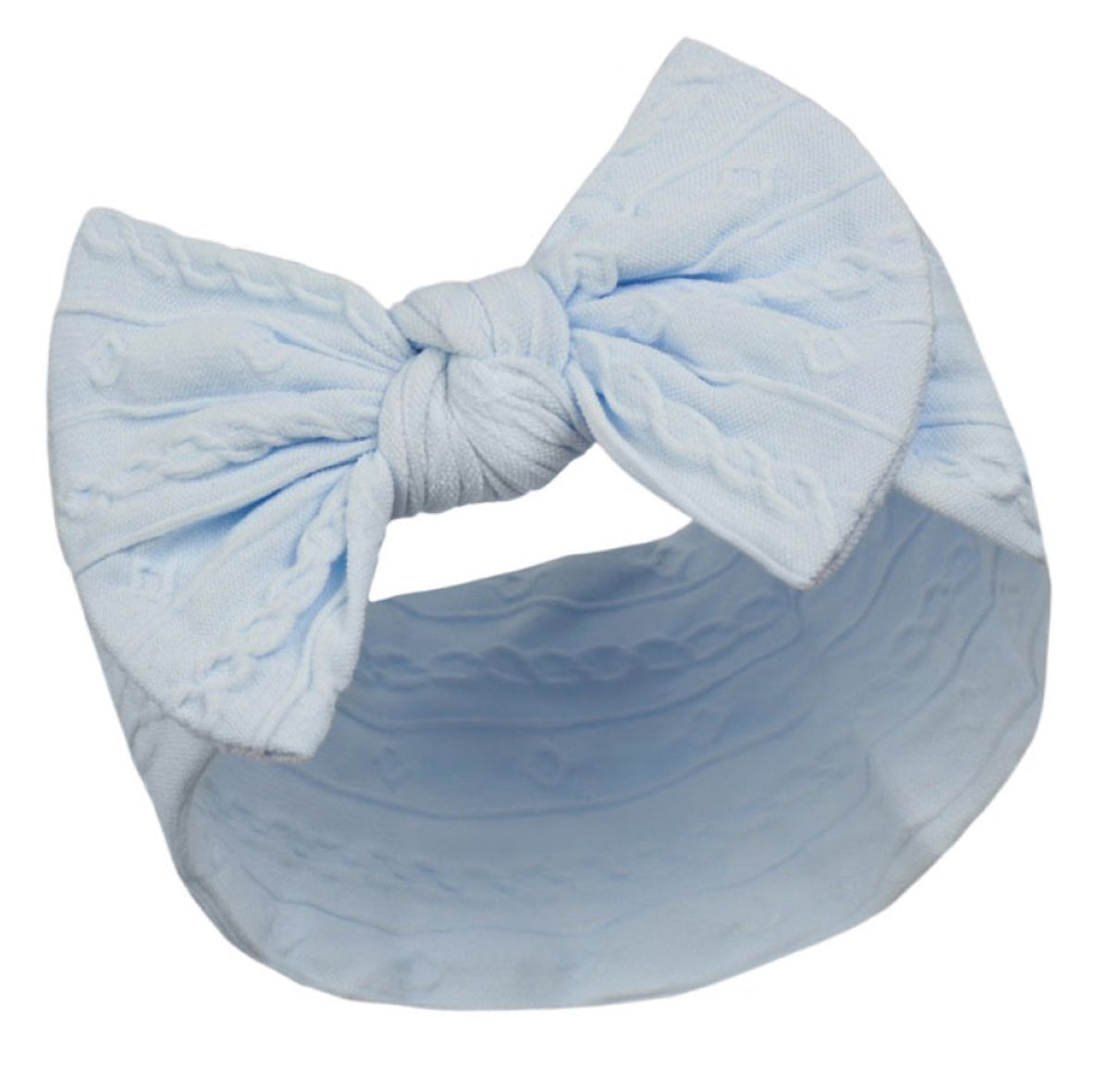 Blue Cable Headband with Bow