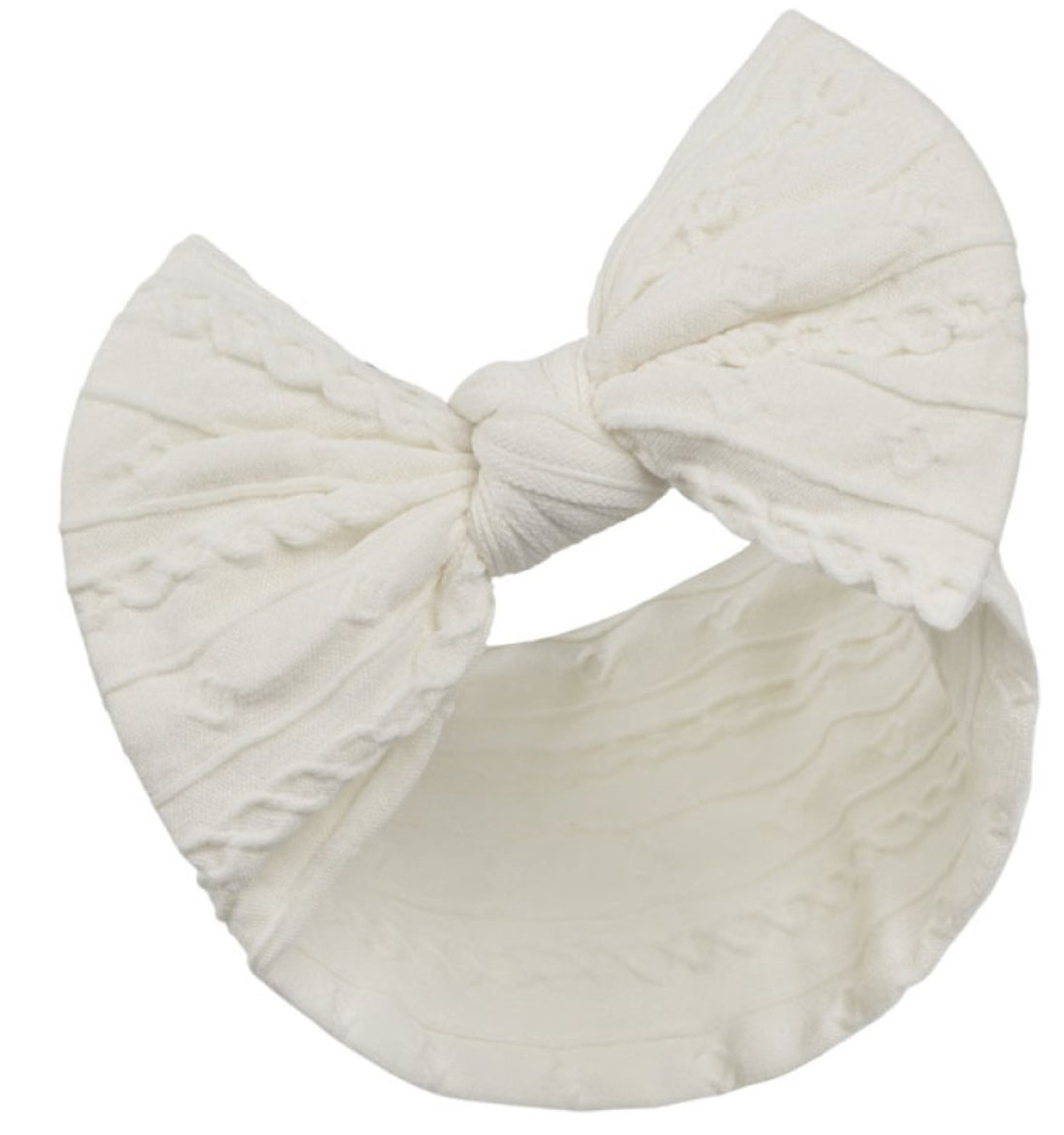 Cream Cable Headband with Bow