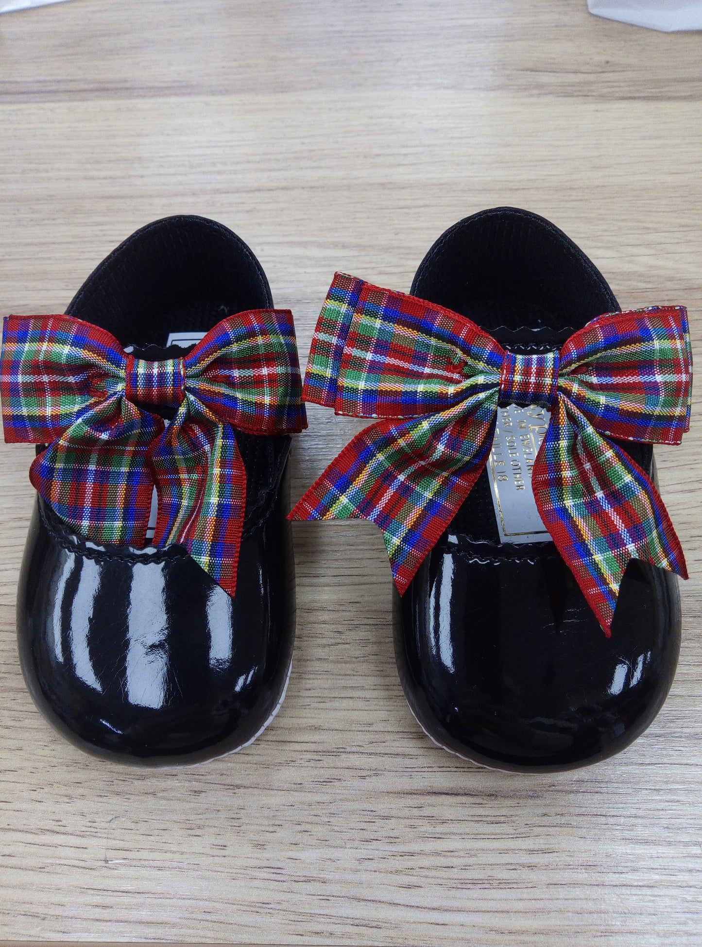 Baby Girl Red Tartan Soft Soled Shoe