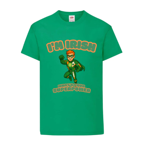 Irish Superpower Boy EXCLUSIVE Design Green T-Shirt