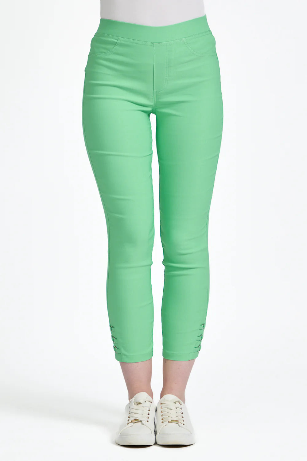 Ladies Eyelet Detail Bengaline Trouser in Green