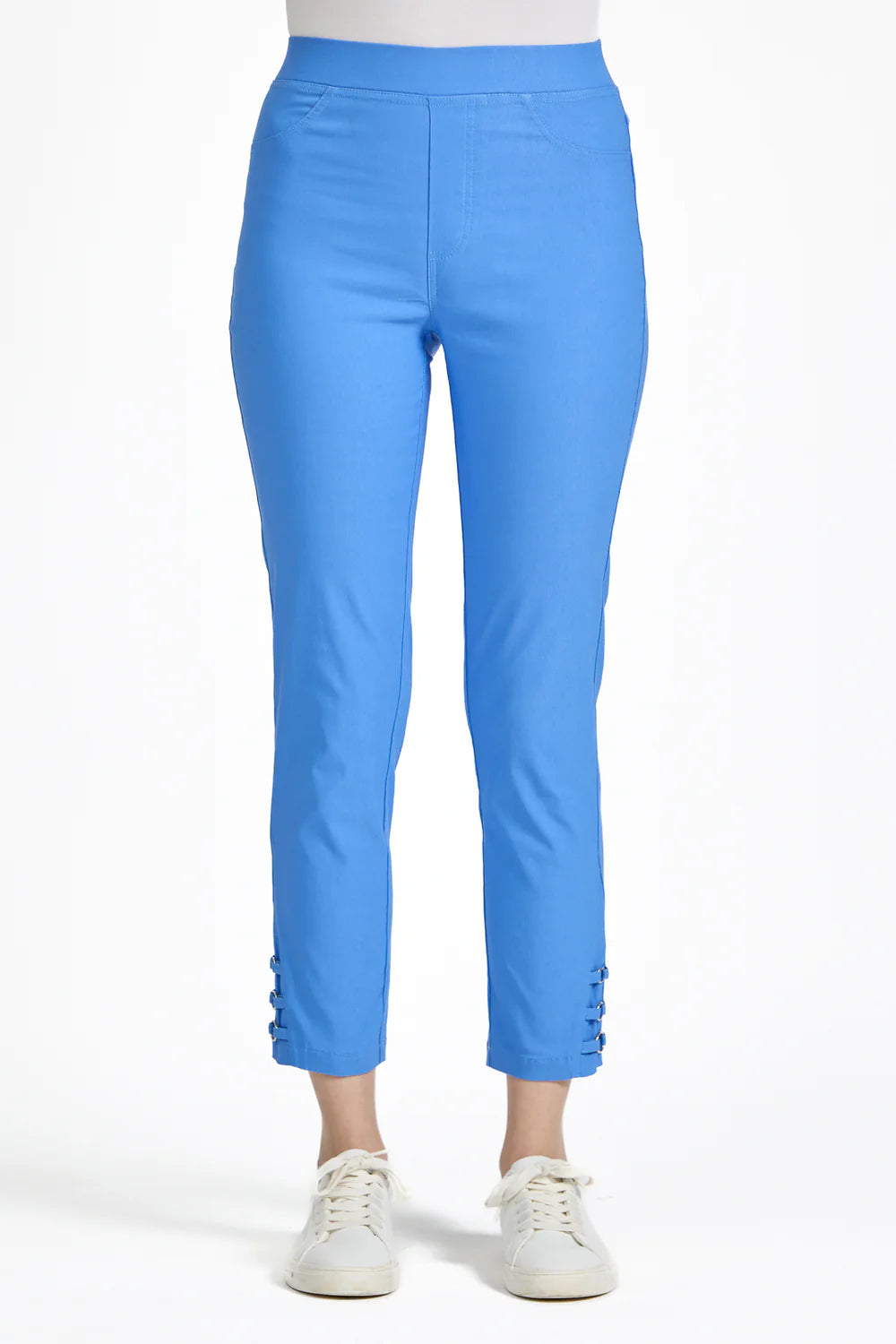 Ladies Eyelet Detail Bengaline Trouser in Blue