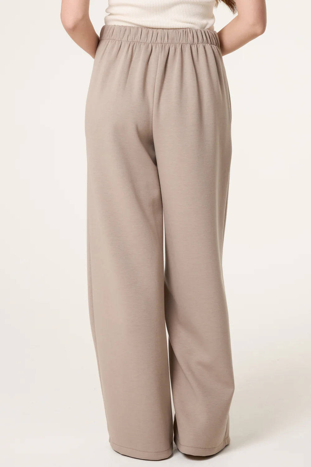 Soft Touch Front Crease Trousers in Mocha