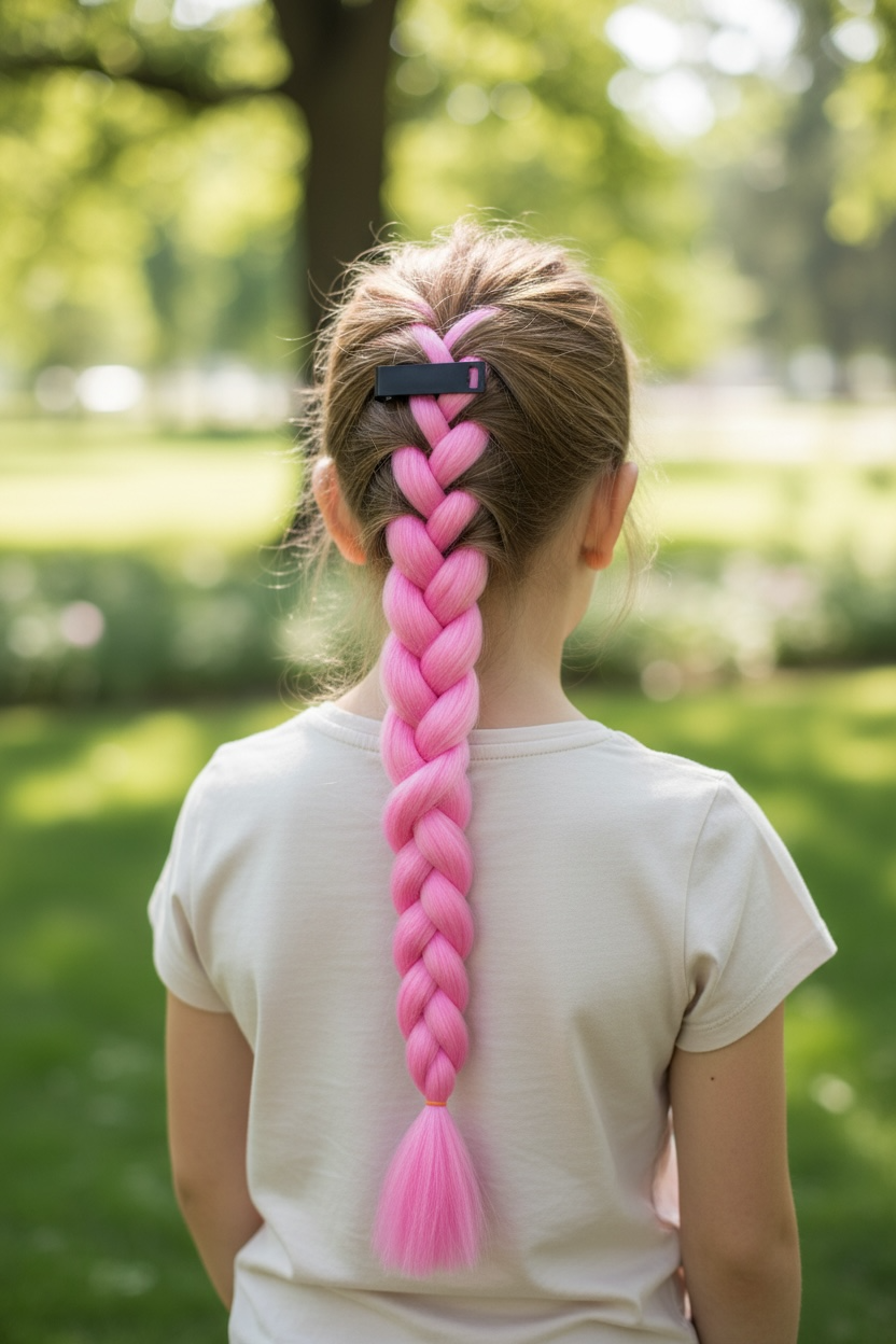 Bubble Gum Pink Hair Braid