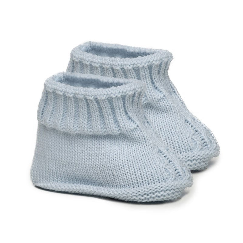 Blue Chain Knit Bootees