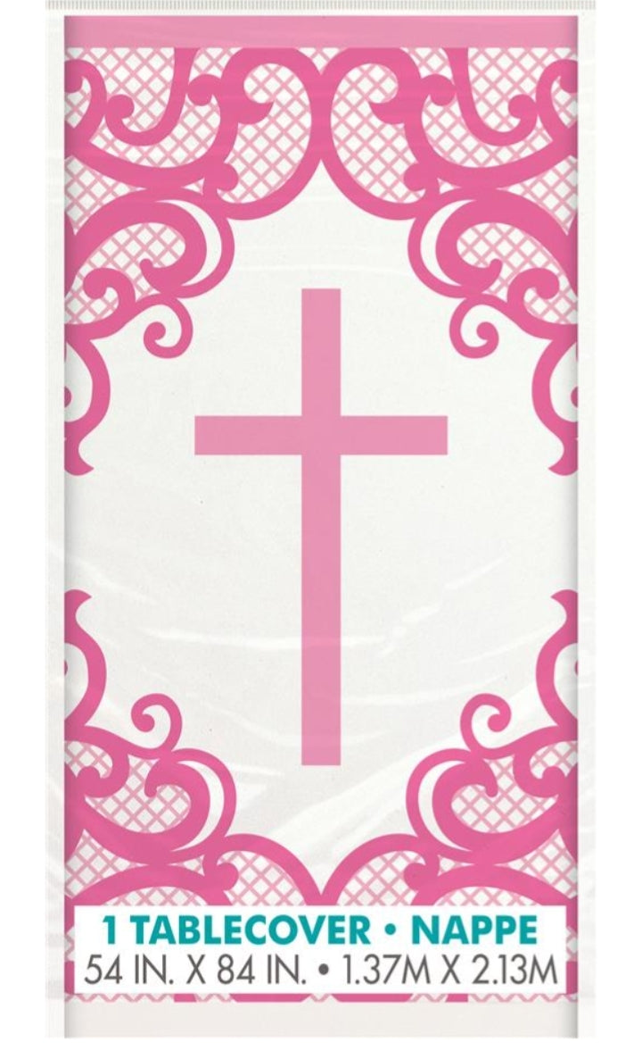 Pink Cross tablecloth