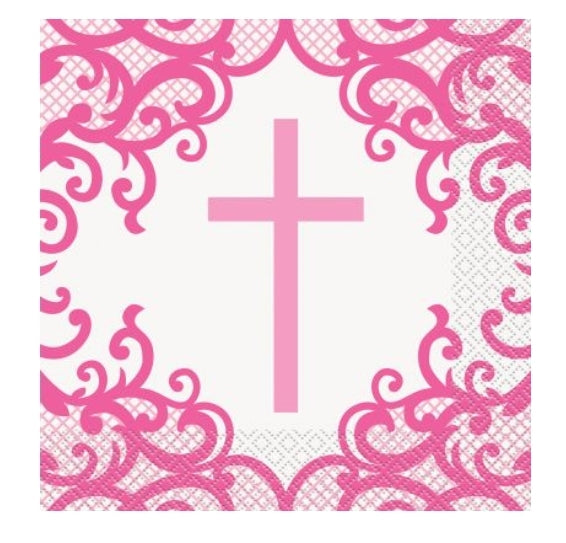 Pink Cross napkins