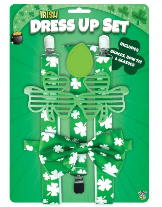 Irish St. Patrick’s Day 3pce set - braces, glasses, bow tie.