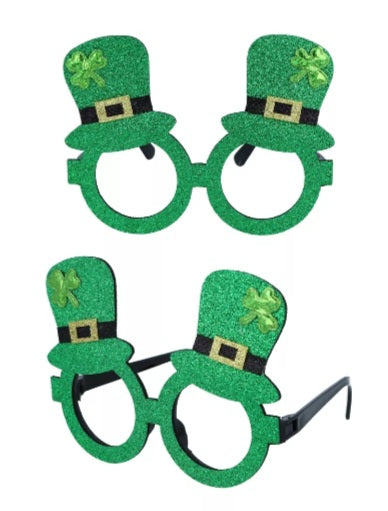 Glasses Irish hat with glitter