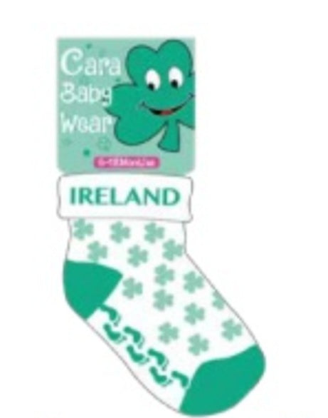 All over shamrock baby socks