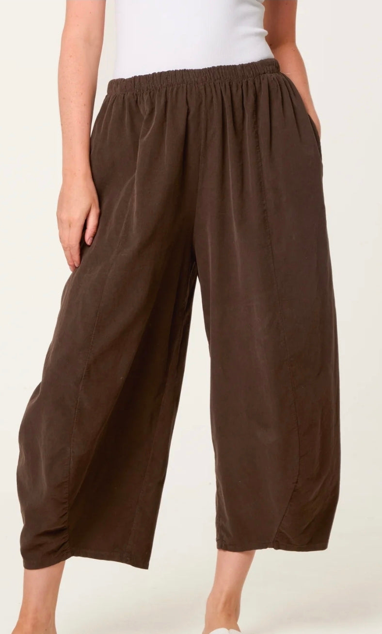 Courdroy Elasticated Waist Trousers Mocha