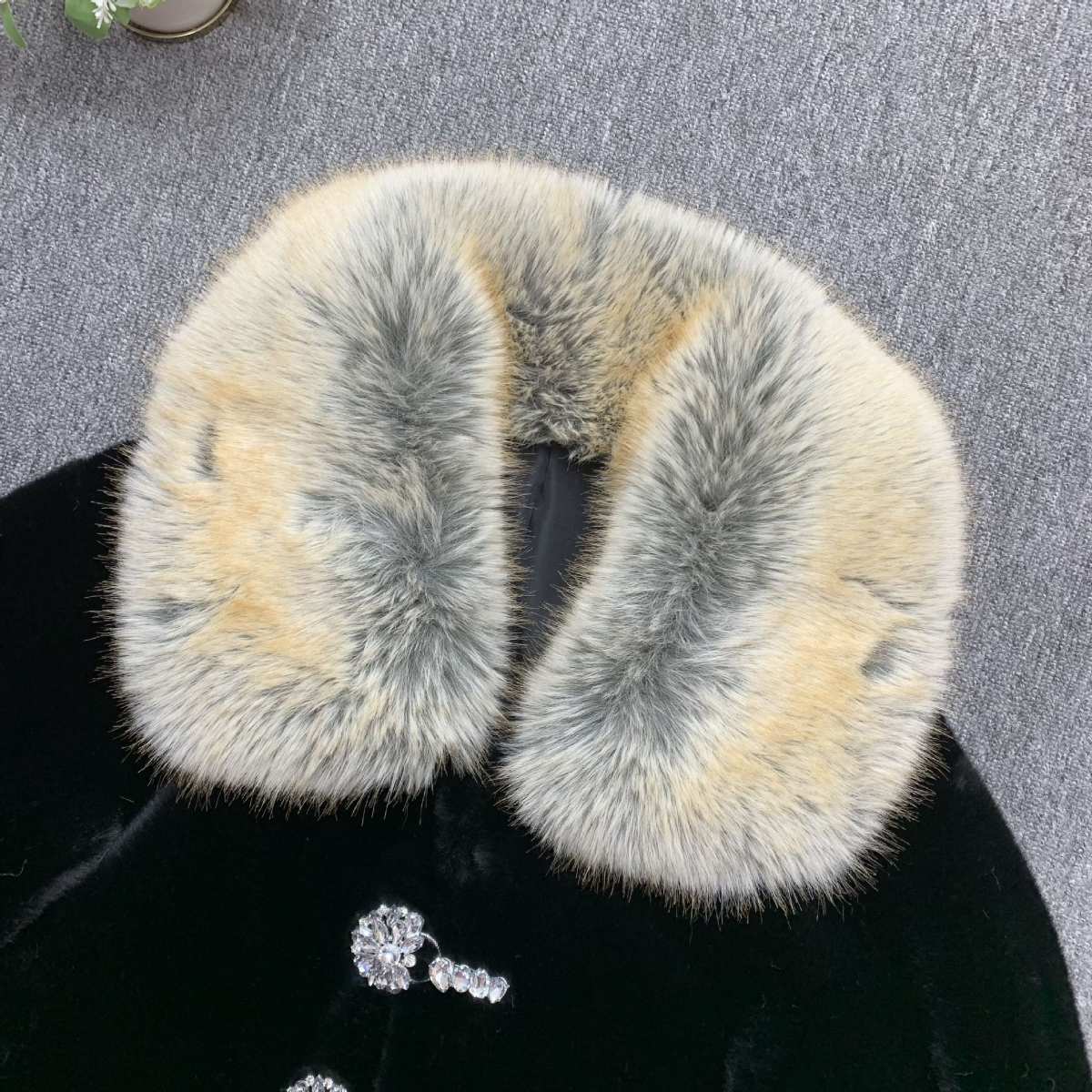 Verona Faux Fur Jacket in Black