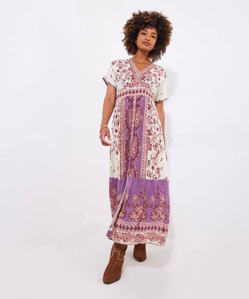 Vivienne Placement print maxi dress WF166A