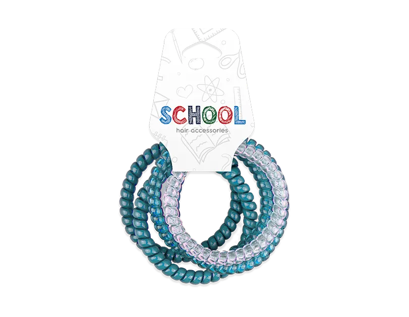 Girls Blue Spiral Hair Bobbles