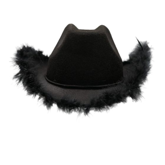 Cowboy Hat Feather Black