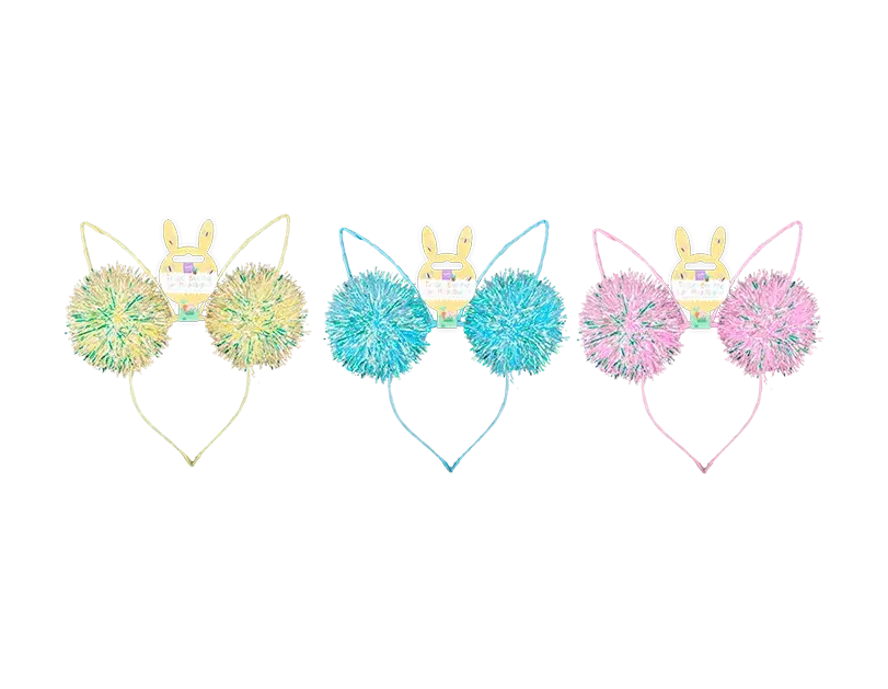 Easter Tinsel Bunny Ear Hairband - Various Colours