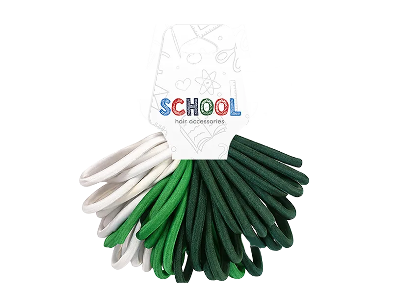 Girls Green and White Hair Bobbles