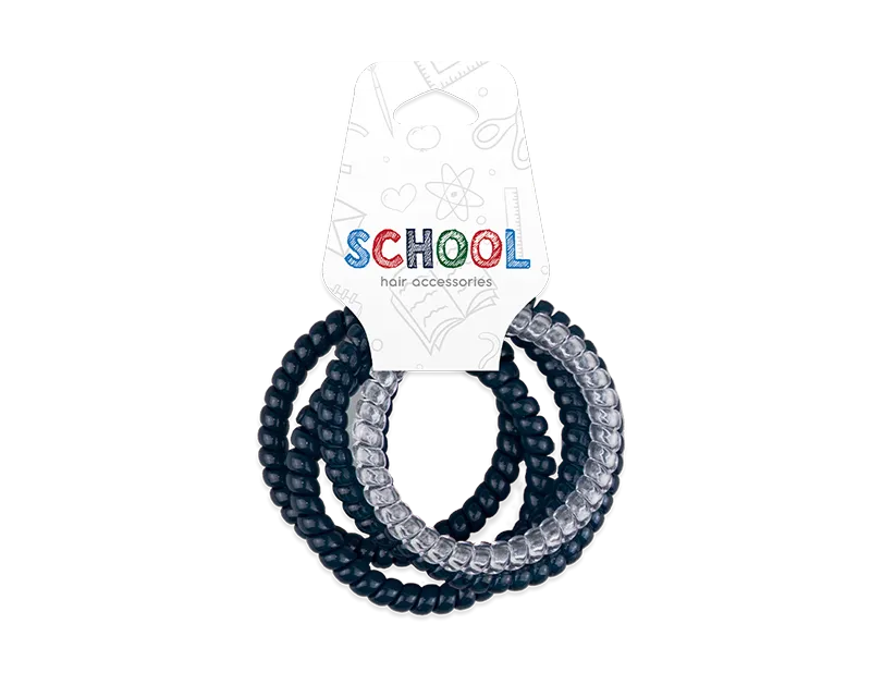 Girls Navy Spiral Hair Bobbles