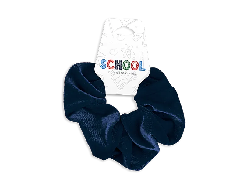 Girls Navy Velvet Hair Scrunchie