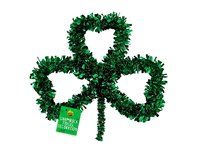 St Patrick's Day Shamrock Tinsel Decoration