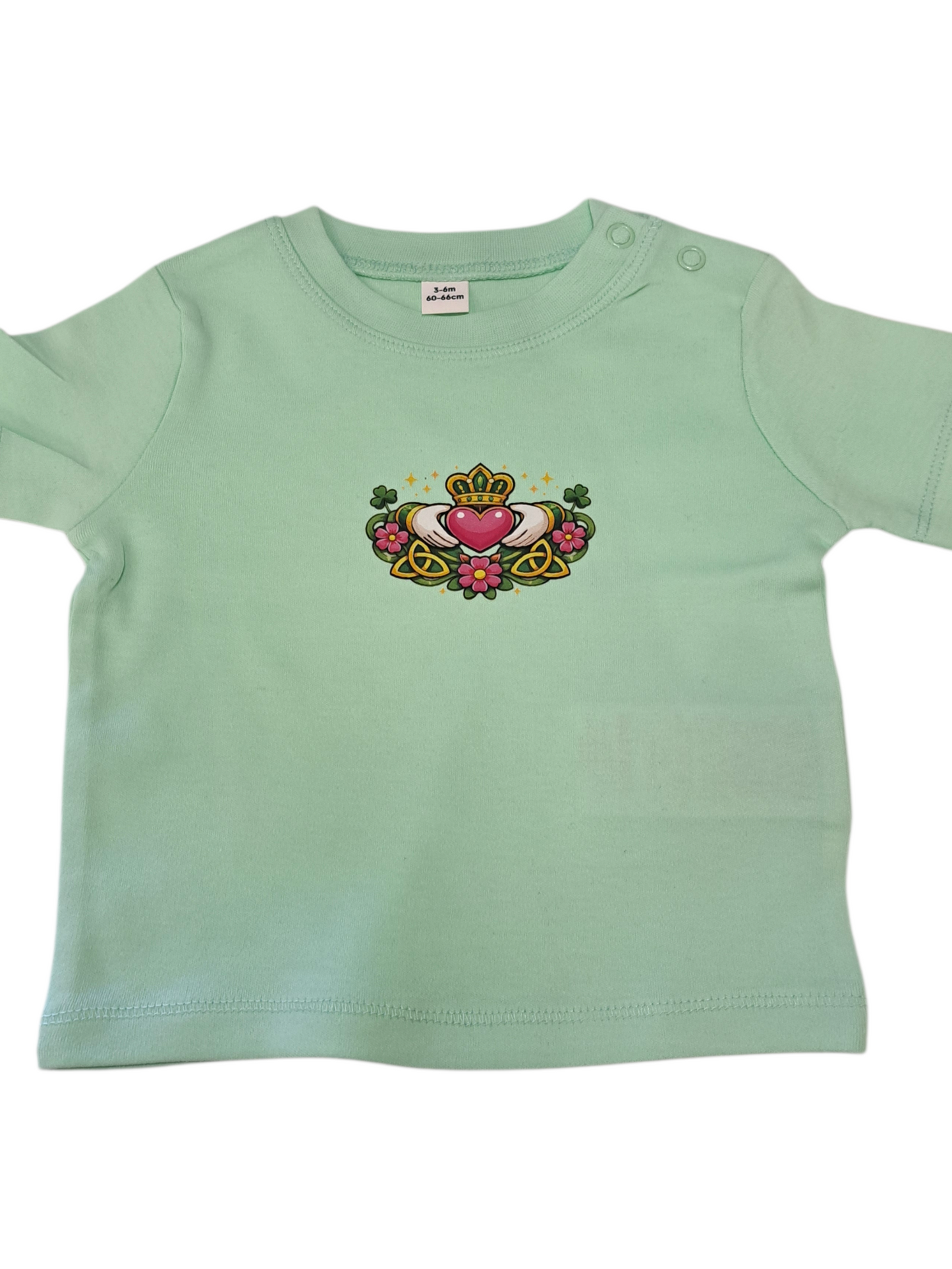 Claddagh Heart Baby, Mint T-Shirt