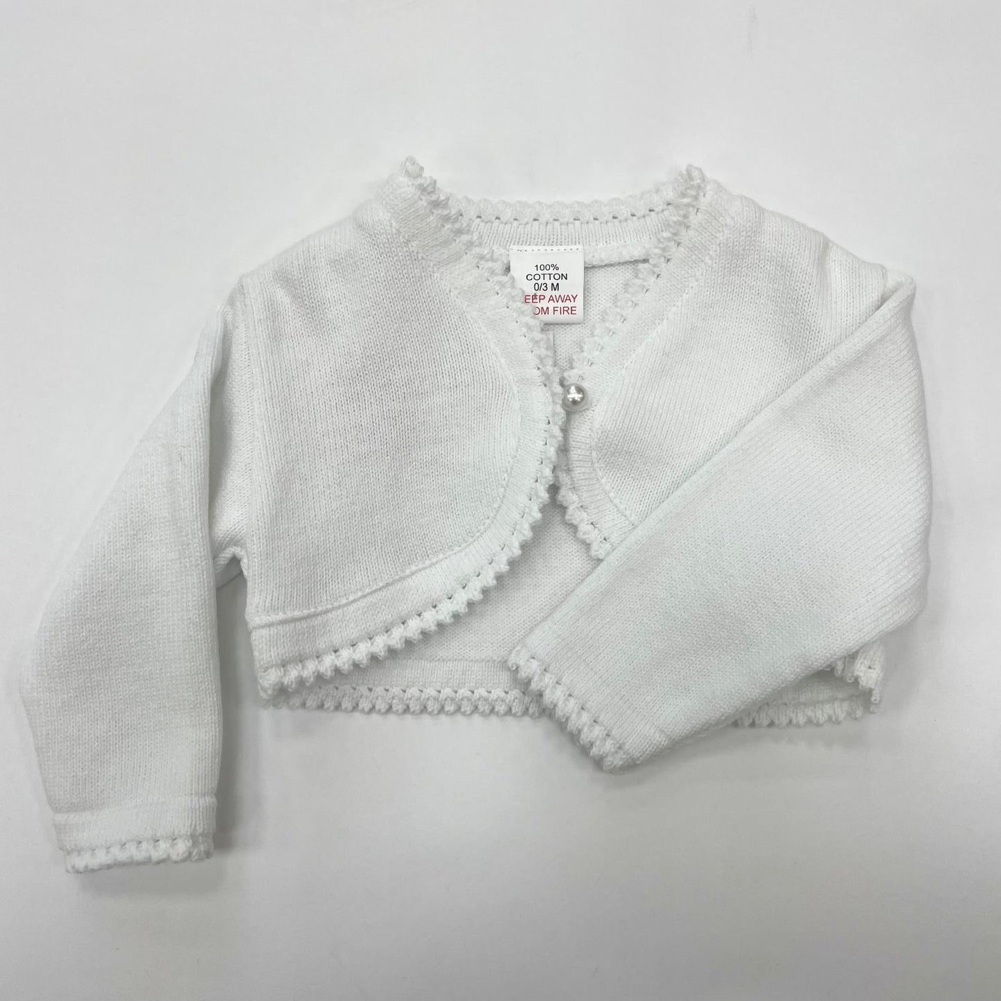 White Bolero Pearl Button