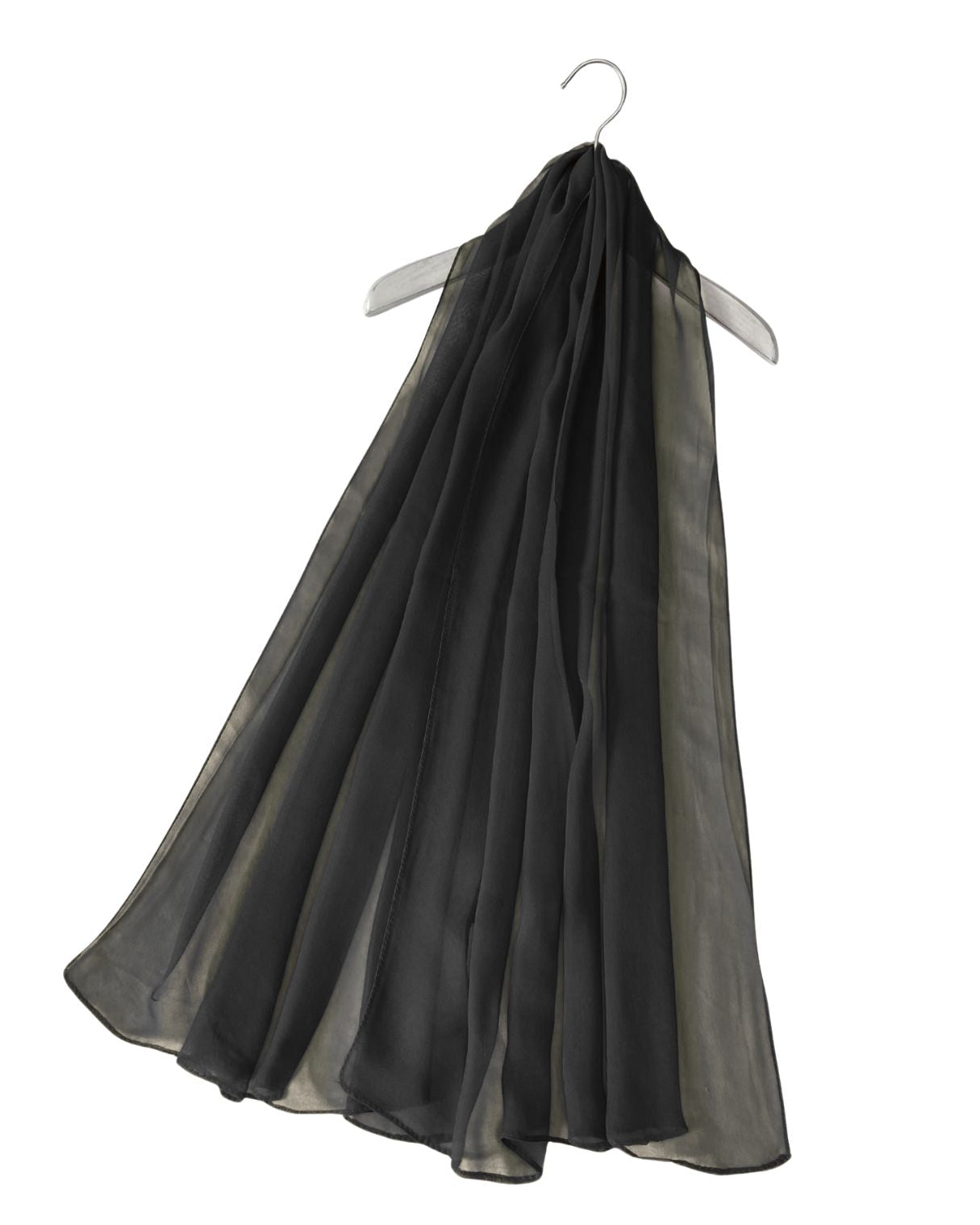 Plain chiffon scarf- Black