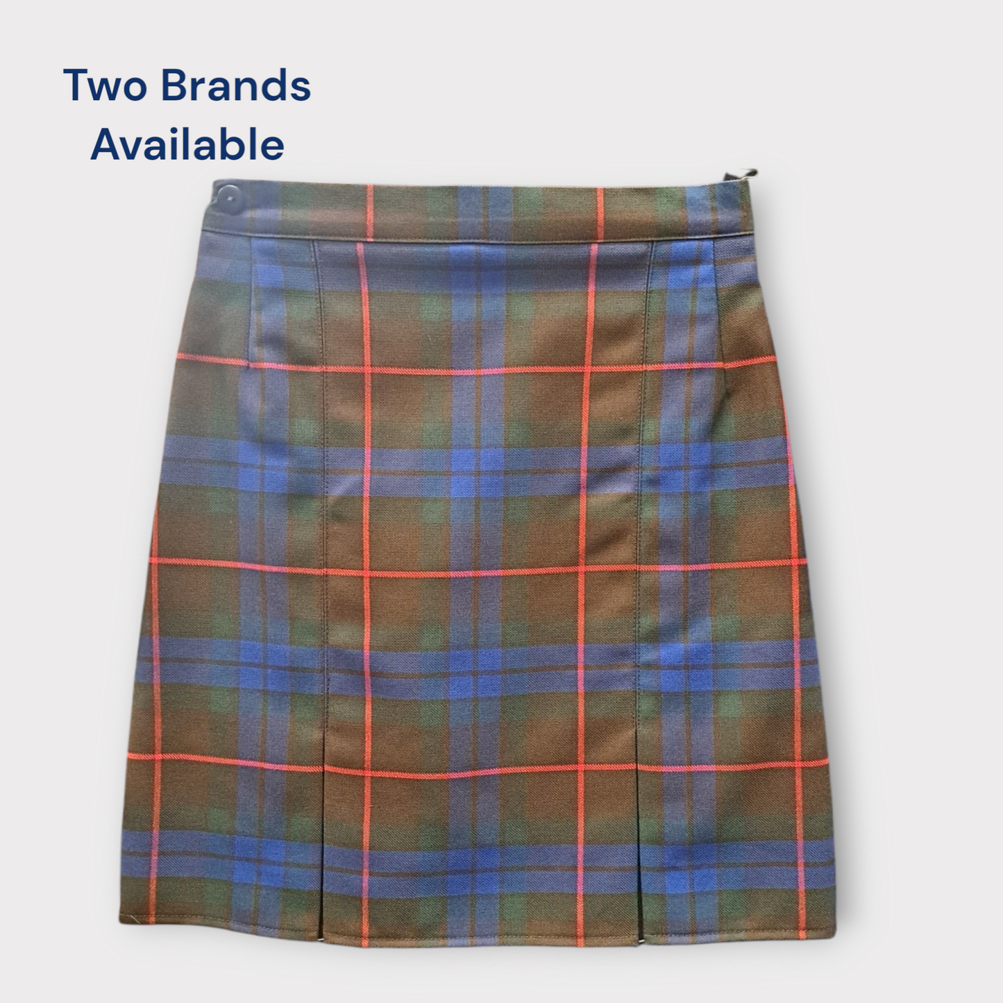 St Genevieve's TARTAN 4 Pleat Skirt HUNTER