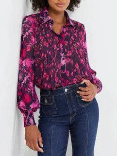 Joe Browns - Penelope Floral Collared Blouse with Ballon Sleeves - wa560a
