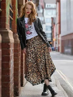 Joe Browns - Leopard Print Mazi Skirt With Lace - ws528a
