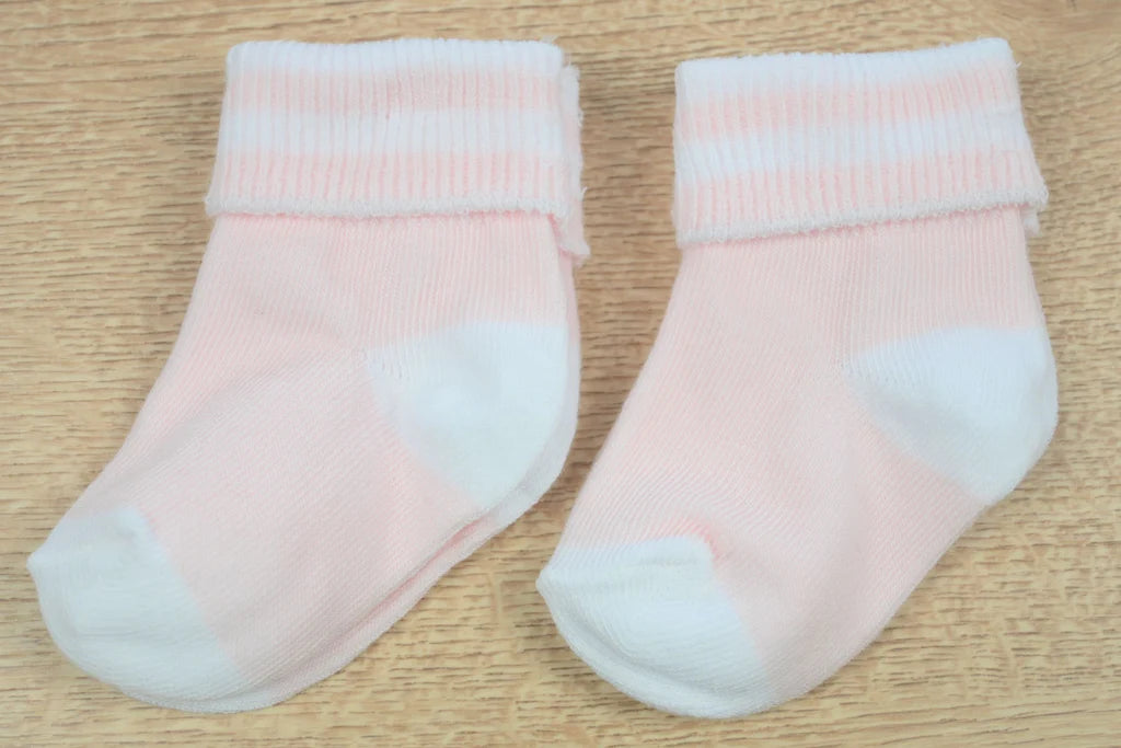 2pk Pink Venice Cotton Socks