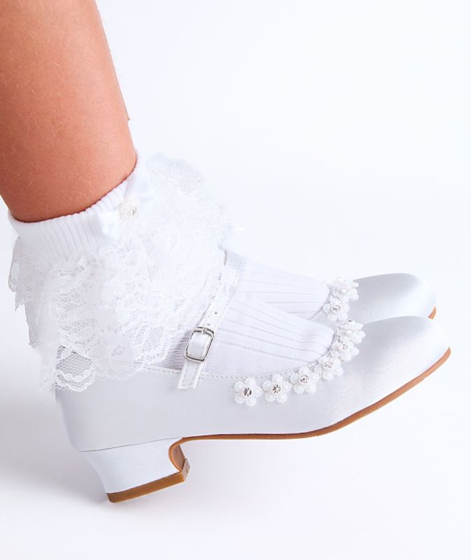 Girls White Betty Communion Shoe