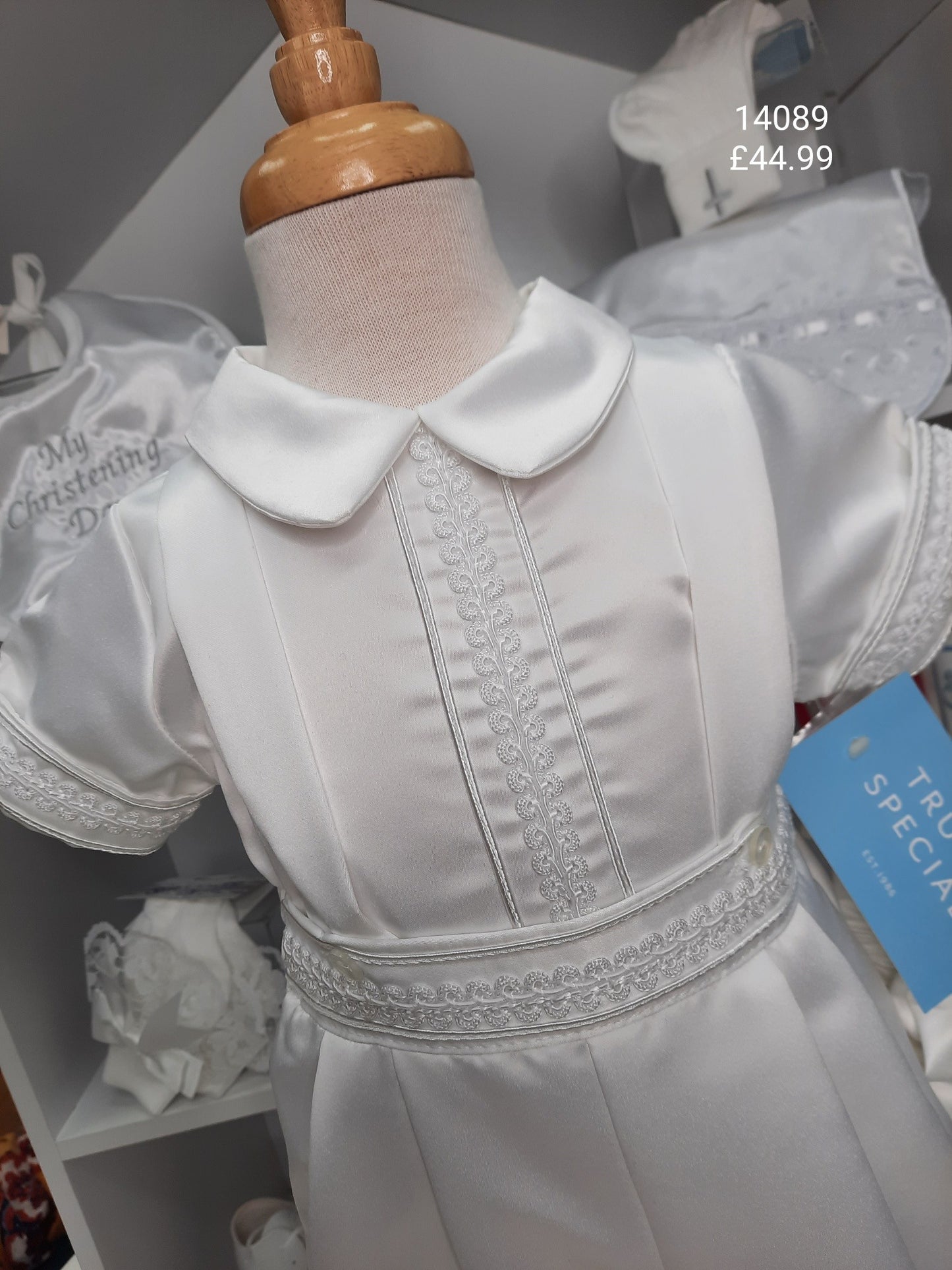 Christening Satin dungaree set