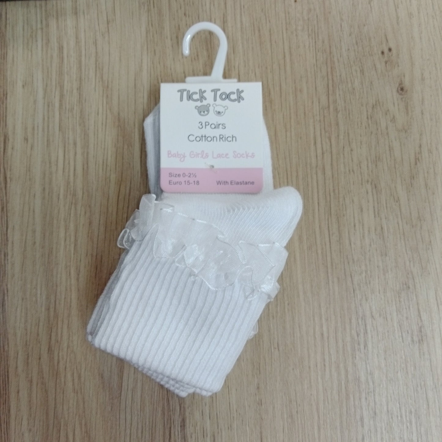 Girls 3pk Frilly Lace ankle Sock White